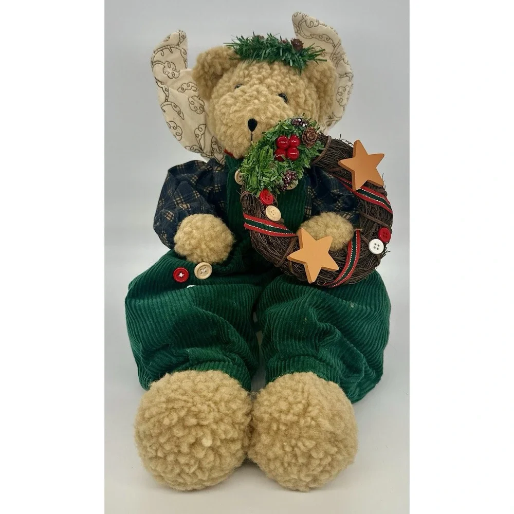 Vintage 1998 Ganz Hark Harold Musical Christmas Angel Bear Shelf Sitter Tested